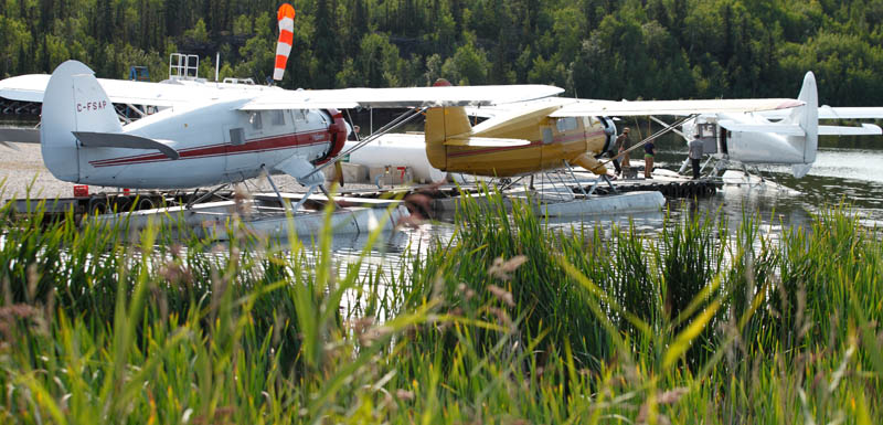 Plane coming out of the hangar